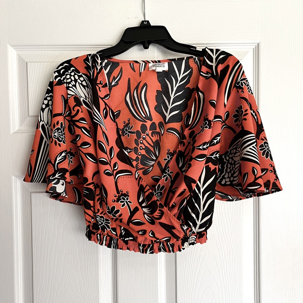Unique Vintage Tropical Crop Top